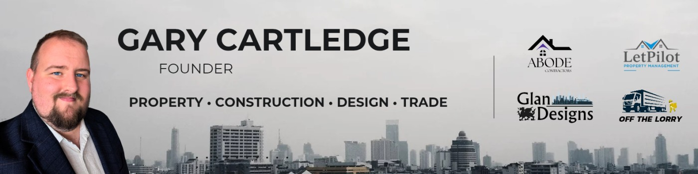 Gary Cartledge with the Abode Contractors, LetPilot, Glan Designs and Off The Lorry brands.